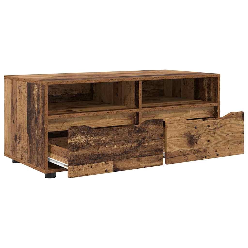VidaXL TV-kast met lade Oud Hout 100 x 48 x 43 cm Bewerkt hout