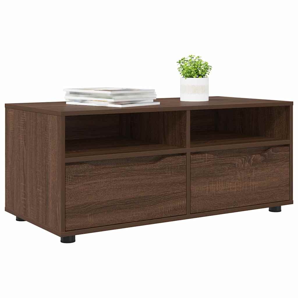 VidaXL TV-kast met lade Bruin Eiken 100 x 48 x 43 cm Bewerkt hout