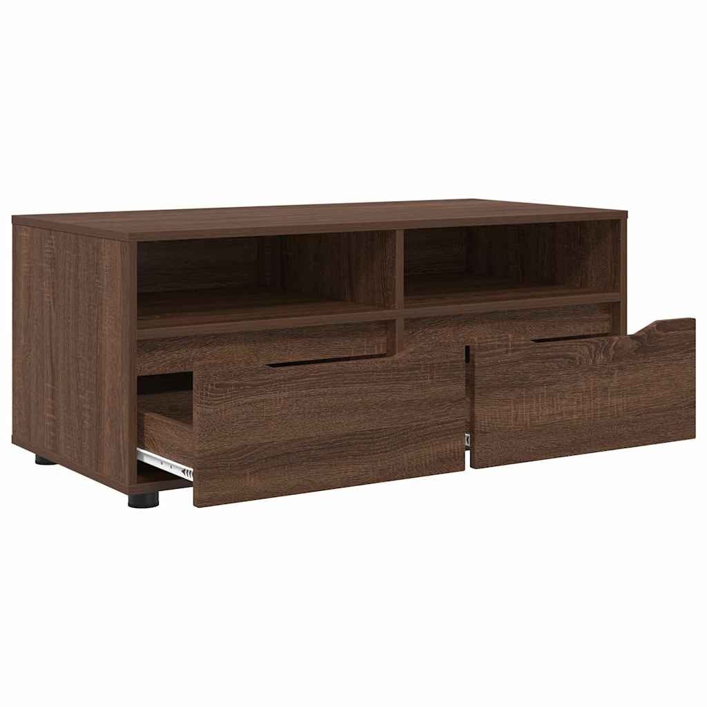 VidaXL TV-kast met lade Bruin Eiken 100 x 48 x 43 cm Bewerkt hout