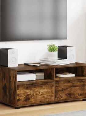 VidaXL TV-kast met lade Gerookt eiken 100 x 48 x 43 cm Bewerkt hout