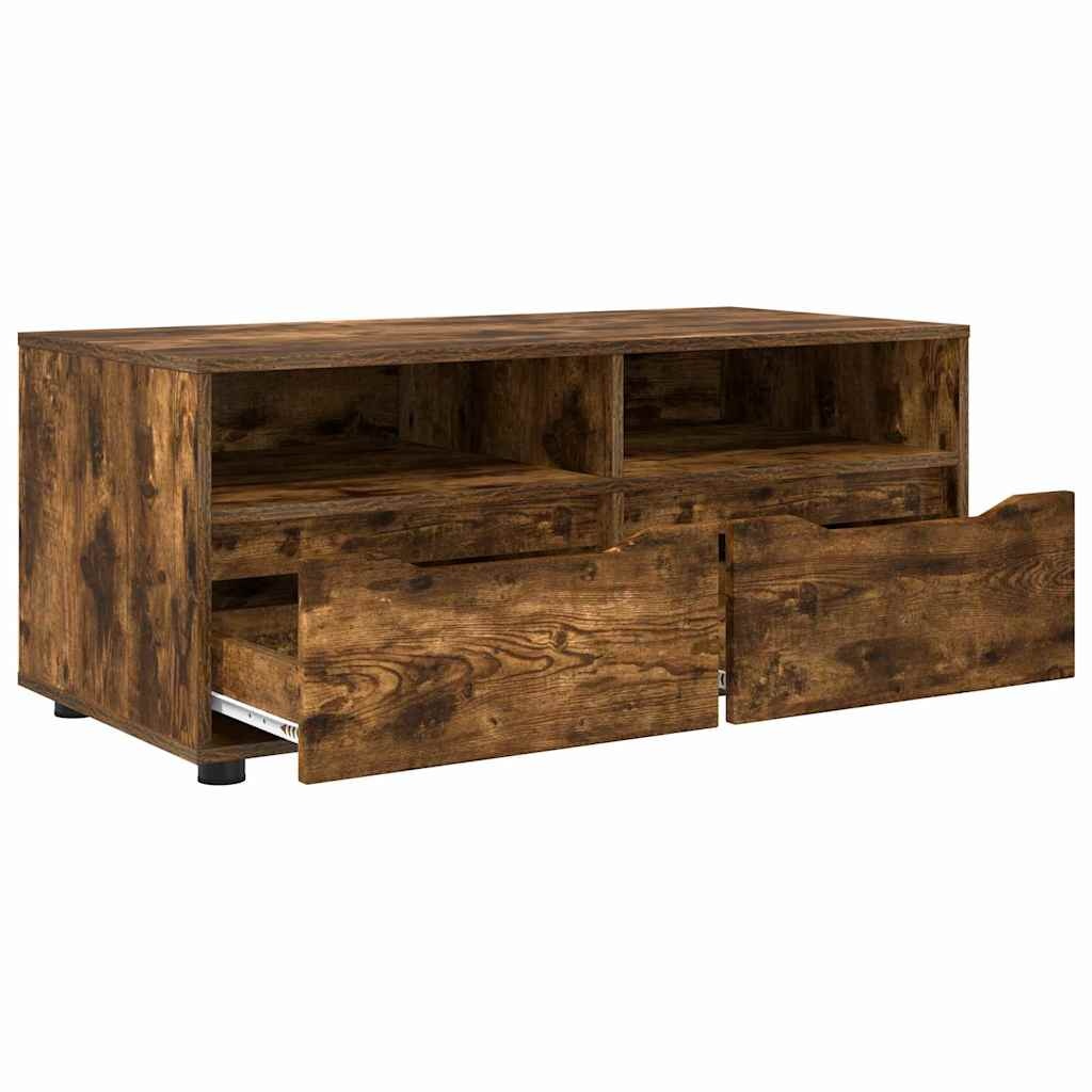 VidaXL TV-kast met lade Gerookt eiken 100 x 48 x 43 cm Bewerkt hout