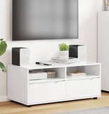VidaXL TV-kast met lade Hoogglans wit 100 x 48 x 43 cm Bewerkt hout