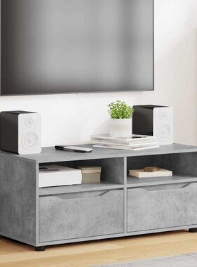 VidaXL TV-kast met lade Beton Grijs 100 x 48 x 43 cm Bewerkt hout