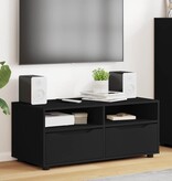 VidaXL TV-kast met lade Zwart 100 x 48 x 43 cm Bewerkt hout