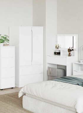 VidaXL Opbergkast Hoogglans wit 40 x 48 x 105 cm Bewerkt hout