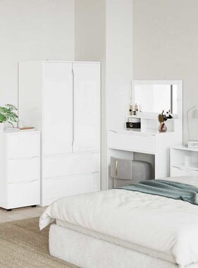 VidaXL Opbergkast Hoogglans wit 40 x 48 x 81 cm Bewerkt hout