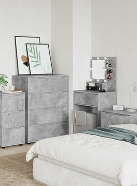 VidaXL Opbergkast Beton Grijs 40 x 48 x 81 cm Bewerkt hout