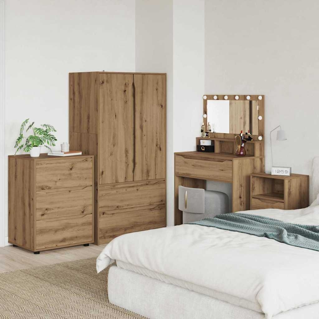 VidaXL Opbergkast Artisan Eiken 60 x 48 x 81 cm Bewerkt hout