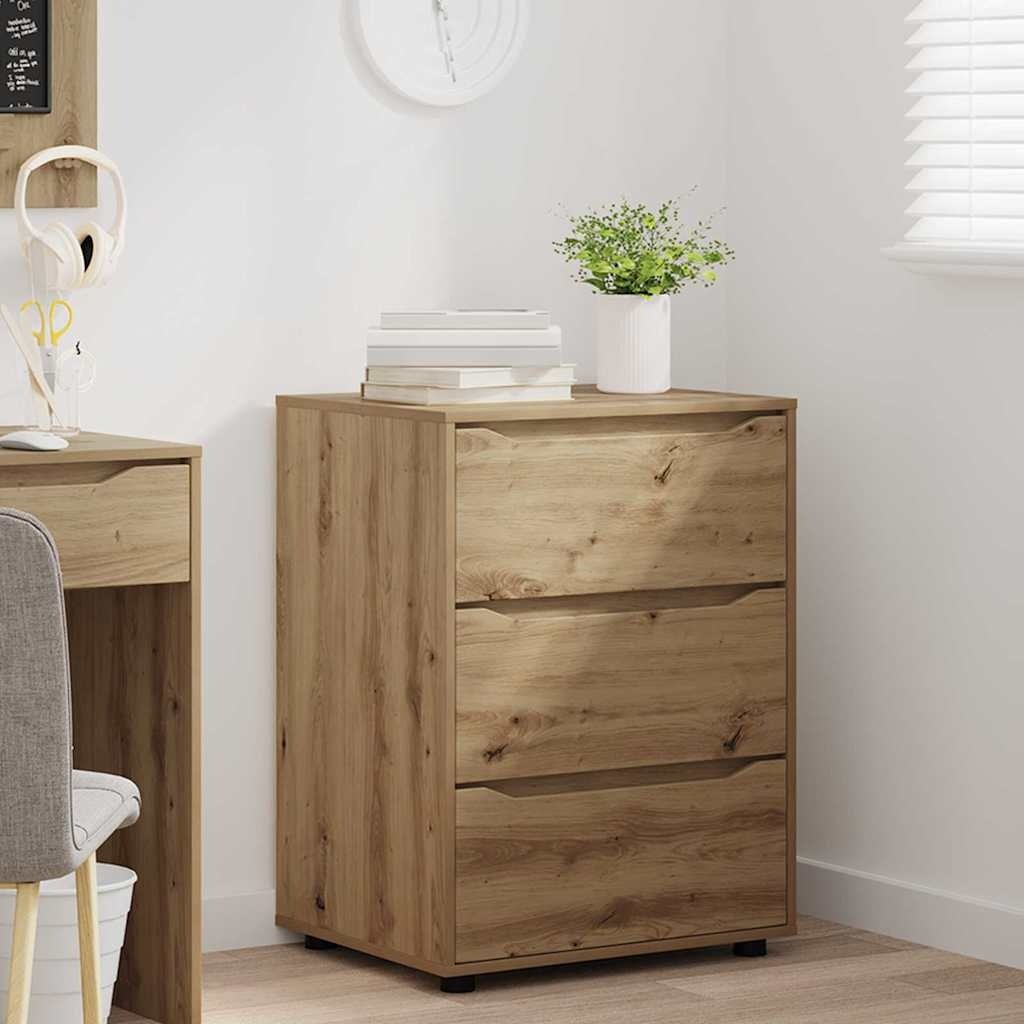 VidaXL Opbergkast Artisan Eiken 60 x 48 x 81 cm Bewerkt hout