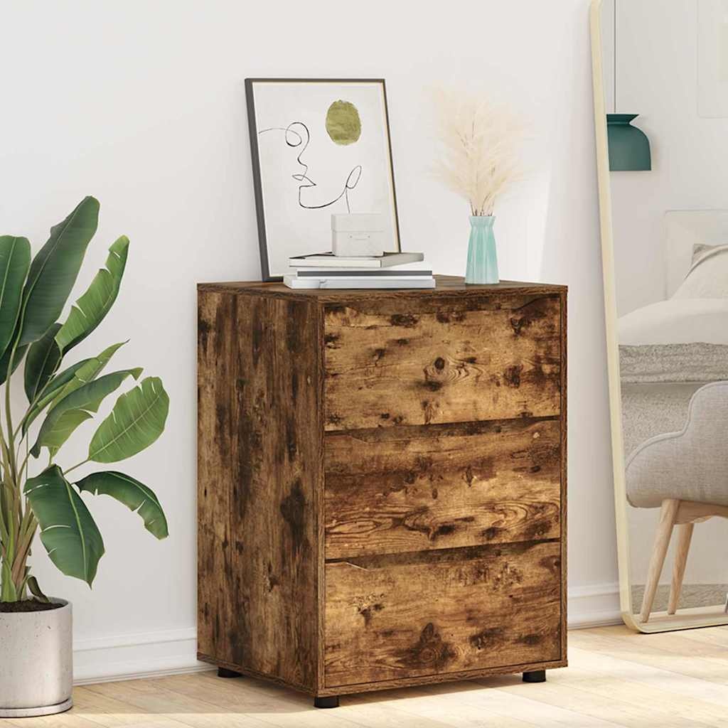 VidaXL Opbergkast Gerookt eiken 60 x 48 x 81 cm Bewerkt hout