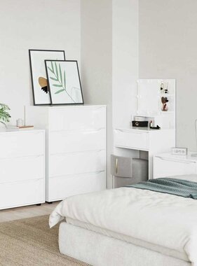 VidaXL Opbergkast Hoogglans wit 60 x 48 x 81 cm Bewerkt hout