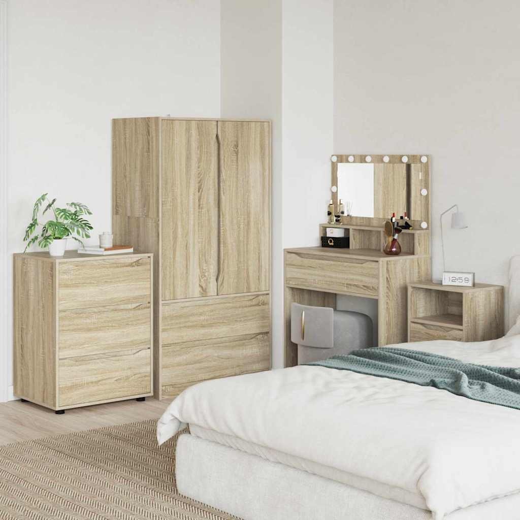 VidaXL Opbergkast Sonoma Eiken 60 x 48 x 81 cm Bewerkt hout