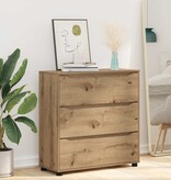 VidaXL Opbergkast Artisan Eiken 80 x 31 x 81 cm Bewerkt hout