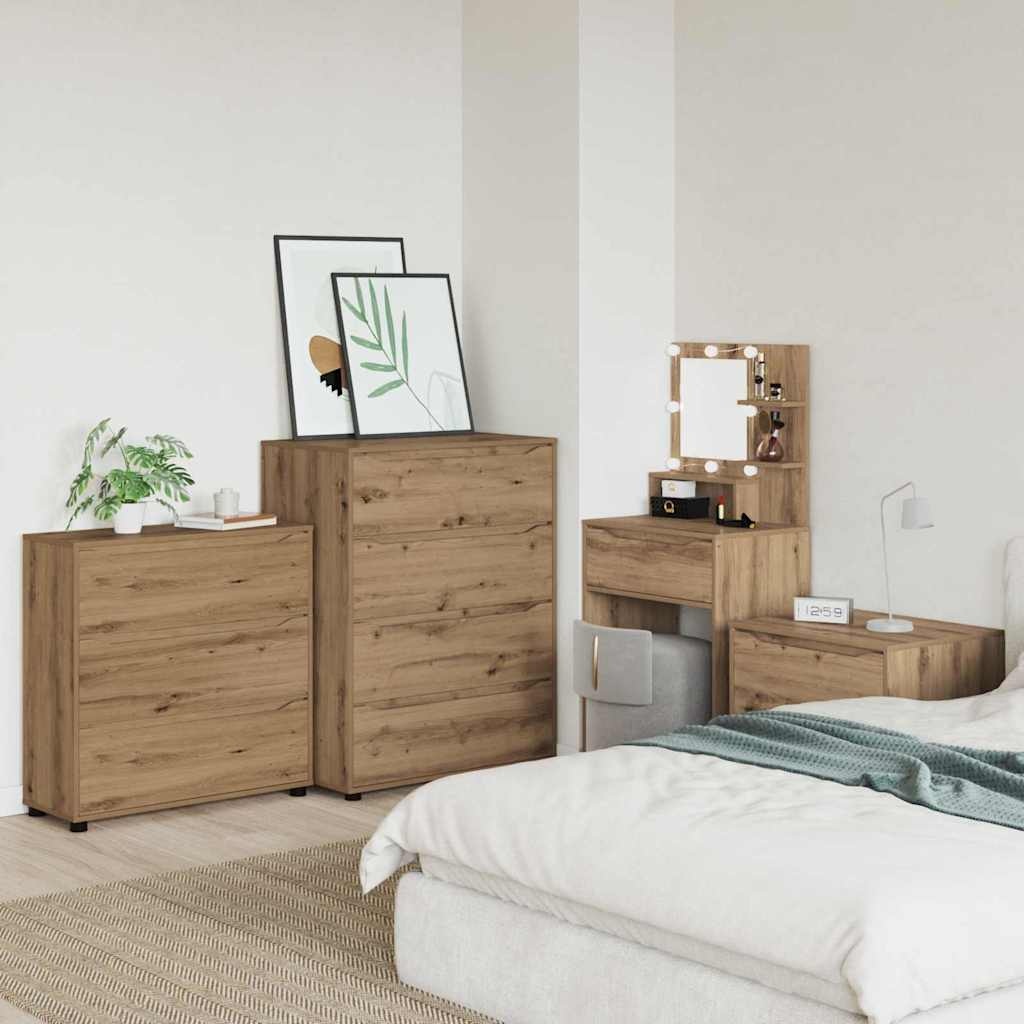 VidaXL Opbergkast Artisan Eiken 80 x 31 x 81 cm Bewerkt hout