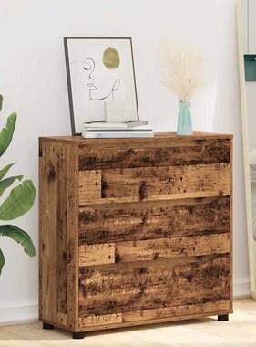 VidaXL Opbergkast Oud Hout 80 x 31 x 81 cm Bewerkt hout