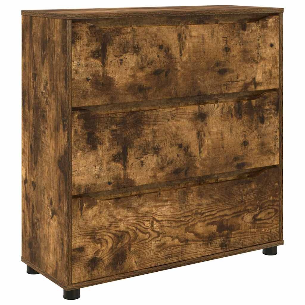 VidaXL Opbergkast Gerookt eiken 80 x 31 x 81 cm Bewerkt hout
