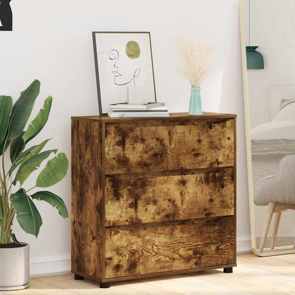 VidaXL Opbergkast Gerookt eiken 80 x 31 x 81 cm Bewerkt hout