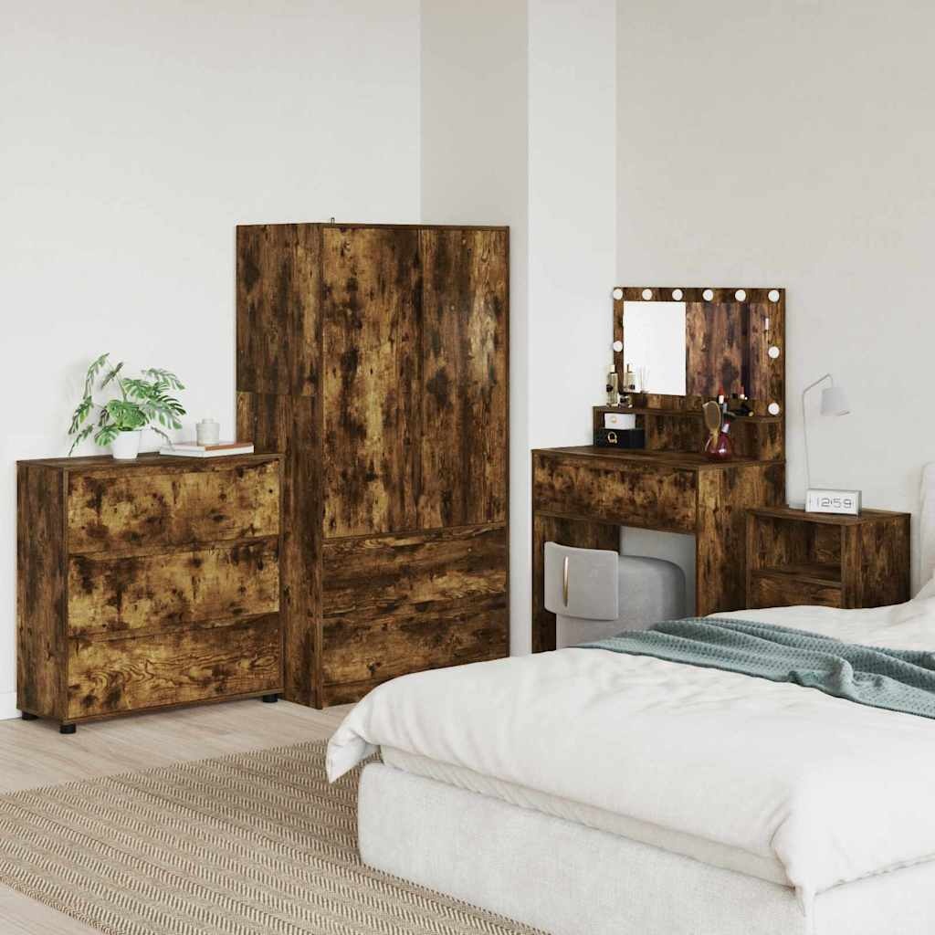 VidaXL Opbergkast Gerookt eiken 80 x 31 x 81 cm Bewerkt hout