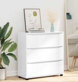 VidaXL Opbergkast Hoogglans wit 80 x 31 x 81 cm Bewerkt hout