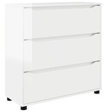 VidaXL Opbergkast Hoogglans wit 80 x 31 x 81 cm Bewerkt hout
