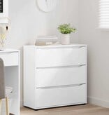 VidaXL Opbergkast Hoogglans wit 80 x 31 x 81 cm Bewerkt hout