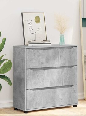 VidaXL Opbergkast Beton Grijs 80 x 31 x 81 cm Bewerkt hout