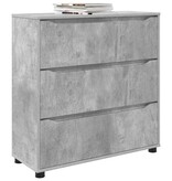 VidaXL Opbergkast Beton Grijs 80 x 31 x 81 cm Bewerkt hout