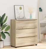 VidaXL Opbergkast Sonoma Eiken 80 x 31 x 81 cm Bewerkt hout