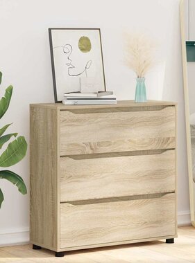 VidaXL Opbergkast Sonoma Eiken 80 x 31 x 81 cm Bewerkt hout