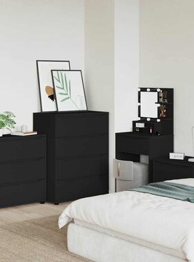 VidaXL Opbergkast Zwart 80 x 31 x 81 cm Bewerkt hout