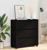 VidaXL Opbergkast Zwart 80 x 31 x 81 cm Bewerkt hout