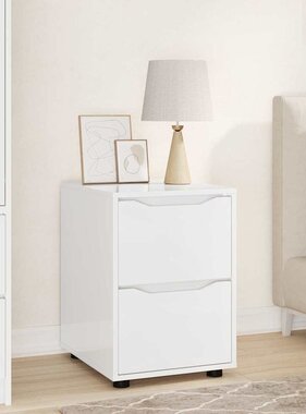 VidaXL Opbergkast Hoogglans wit 40 x 48 x 57 cm Bewerkt hout