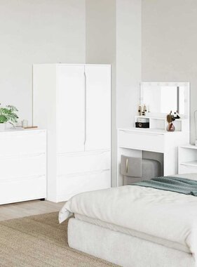 VidaXL Opbergkast Hoogglans wit 80 x 48 x 57 cm Bewerkt hout