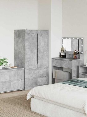 VidaXL Opbergkast Beton Grijs 80 x 48 x 57 cm Bewerkt hout