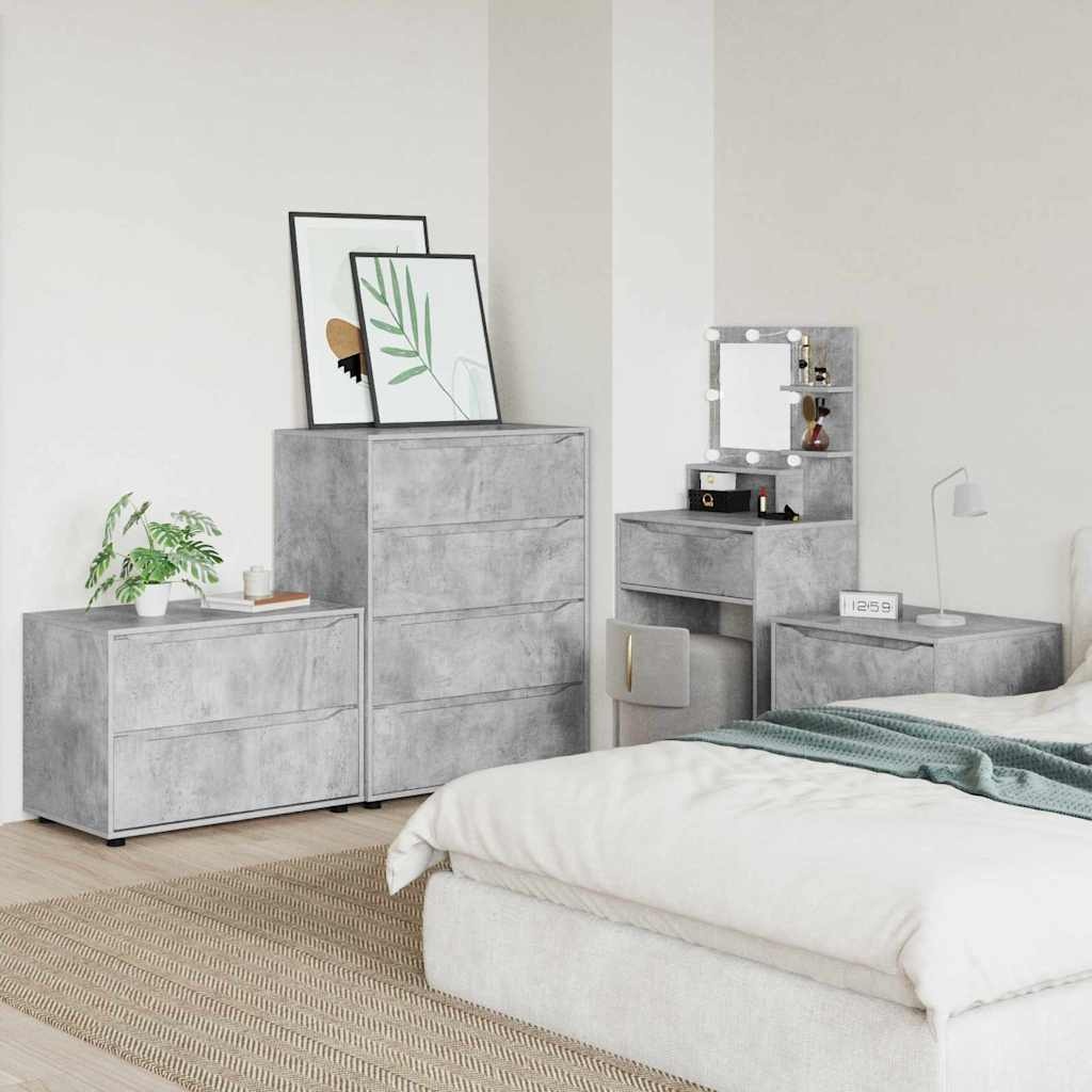 VidaXL Opbergkast Beton Grijs 80 x 48 x 57 cm Bewerkt hout