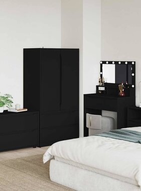 VidaXL Opbergkast Zwart 80 x 48 x 57 cm Bewerkt hout