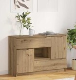 VidaXL Dressoir met lade Artisan Eiken 100 x 30 x 65,6 Bewerkt hout