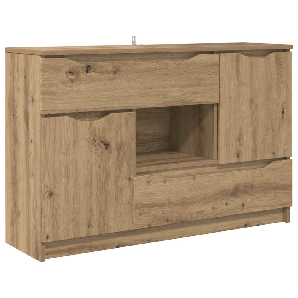 VidaXL Dressoir met lade Artisan Eiken 100 x 30 x 65,6 Bewerkt hout