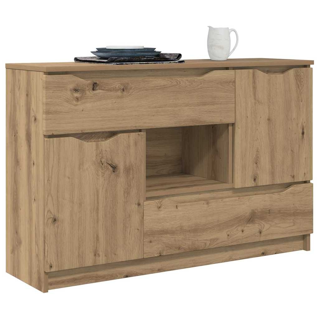 VidaXL Dressoir met lade Artisan Eiken 100 x 30 x 65,6 Bewerkt hout