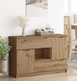 VidaXL Dressoir met lade Artisan Eiken 100 x 30 x 65,6 Bewerkt hout