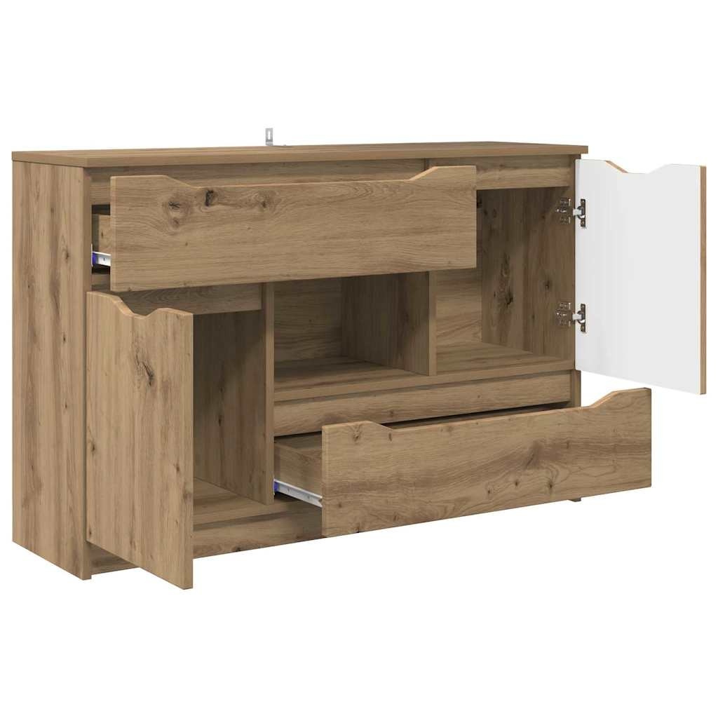 VidaXL Dressoir met lade Artisan Eiken 100 x 30 x 65,6 Bewerkt hout