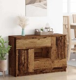 VidaXL Dressoir met lade Oud Hout 100 x 30 x 65,6 Bewerkt hout