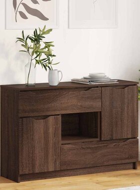 VidaXL Dressoir met lade Bruin Eiken 100 x 30 x 65,6 Bewerkt hout