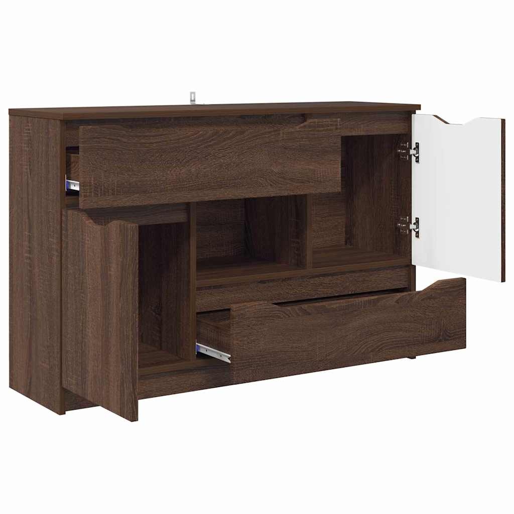 VidaXL Dressoir met lade Bruin Eiken 100 x 30 x 65,6 Bewerkt hout