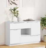 VidaXL Dressoir met lade Hoogglans wit 100 x 30 x 65,6 Bewerkt hout