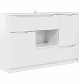 VidaXL Dressoir met lade Hoogglans wit 100 x 30 x 65,6 Bewerkt hout