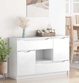 VidaXL Dressoir met lade Hoogglans wit 100 x 30 x 65,6 Bewerkt hout