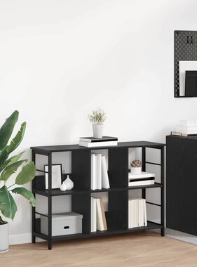 VidaXL Boekenkast Zwart Eiken 102 x 32 x 72,5 cm Bewerkt hout