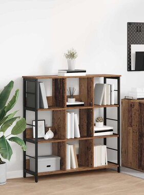 VidaXL Boekenkast Oud Hout 102 x 32 x 104,5 cm Bewerkt hout
