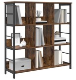 VidaXL Boekenkast Gerookt eiken 102 x 32 x 104,5 cm Bewerkt hout